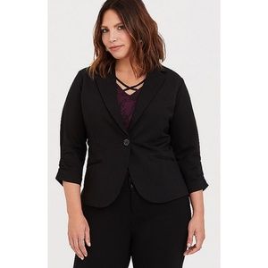 STUDIO BLACK SOHO PONTE STRETCH BLAZER